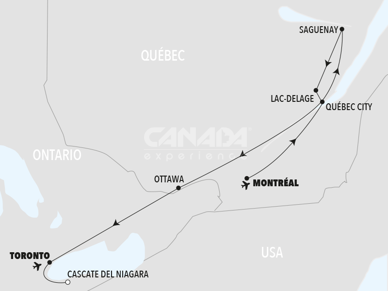 Canada Experience Partenze Garantite mappa Canada autentico